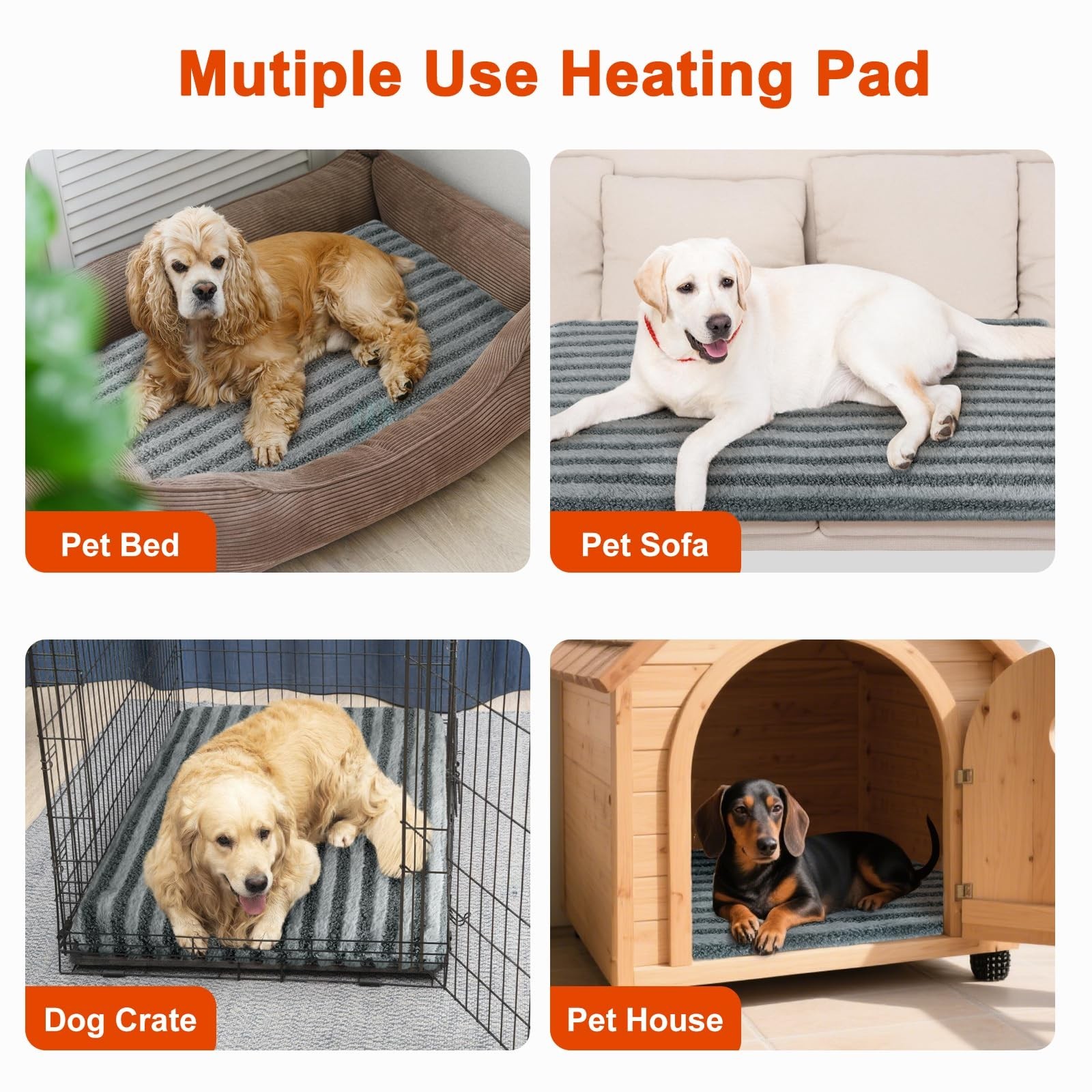 Pet Heating Pad, Waterproof Heated Dog Cat Bed with 11 Adjustable Temperature…