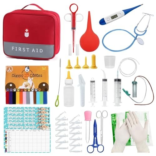 Puppy Whelping Kit for Newborn Puppies Birth Supplies Digital Thermometer