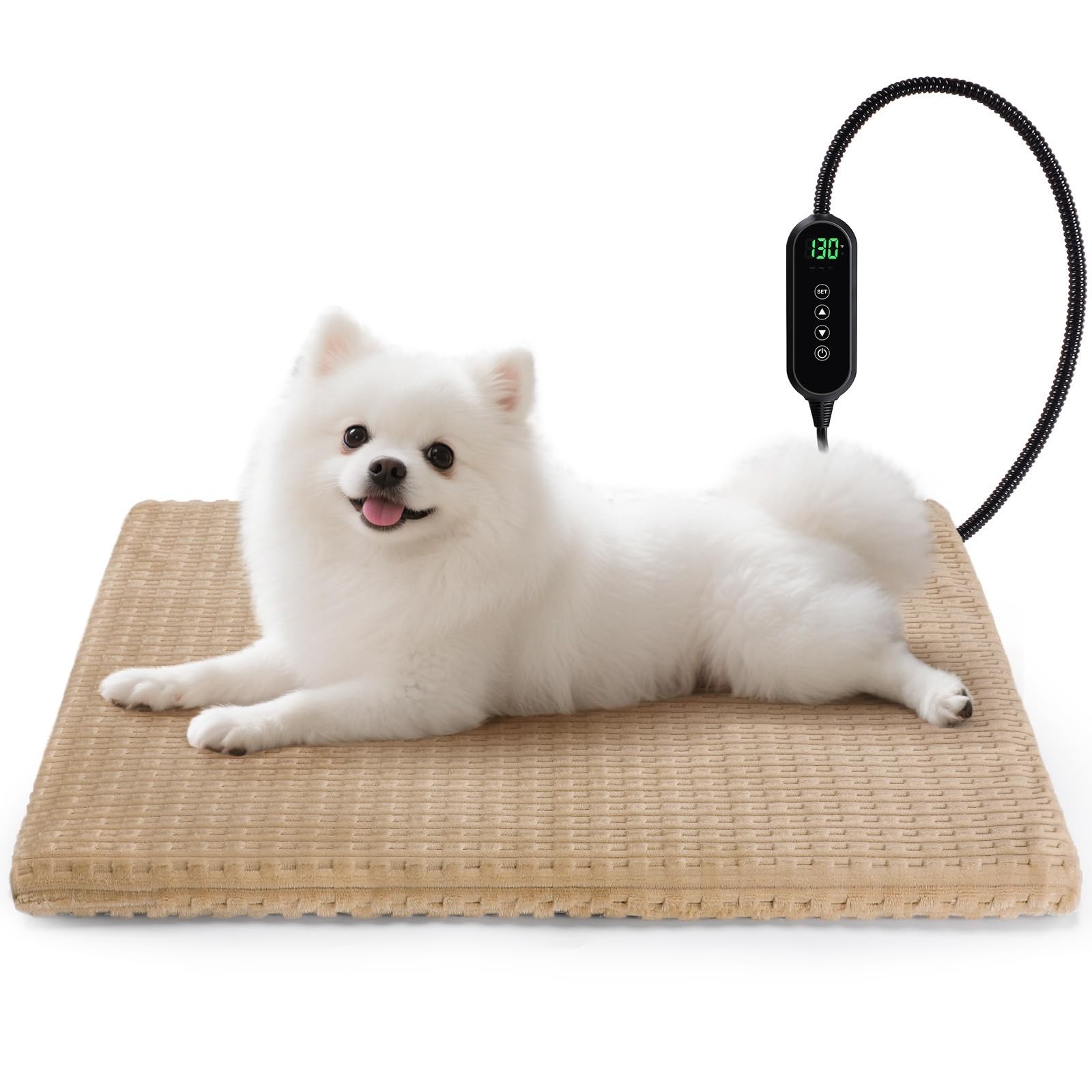 Heated Cat Bed, Waterproof Heated Cat Dog Bed with Adjustable Temperature & T…