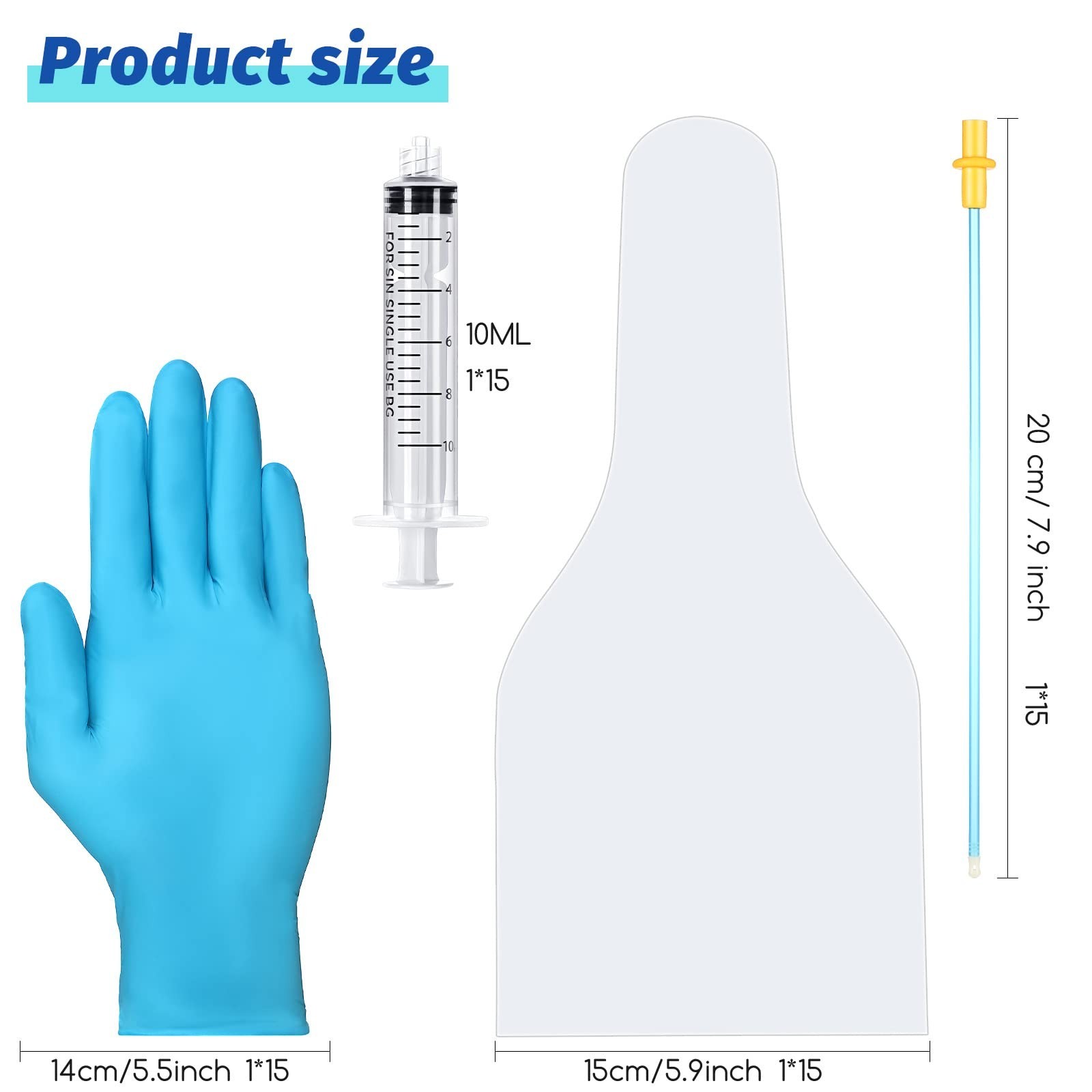 15 Set AI Dog Breeding Kit – Canine Semen Collection Bags & Supplies, 20cm, Blue
