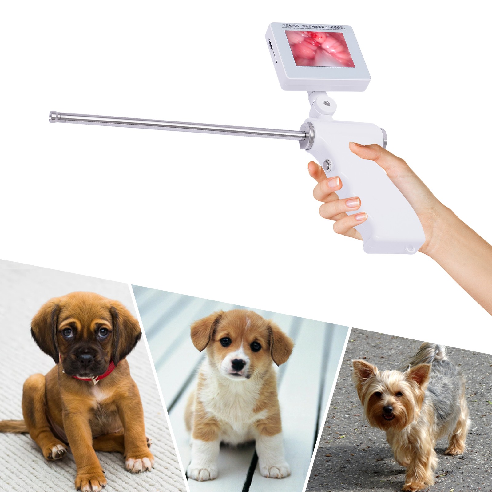 3.5 Inch Artificial Camera Screen Insemination Visual Dog Gun 360° Rotation 5MP