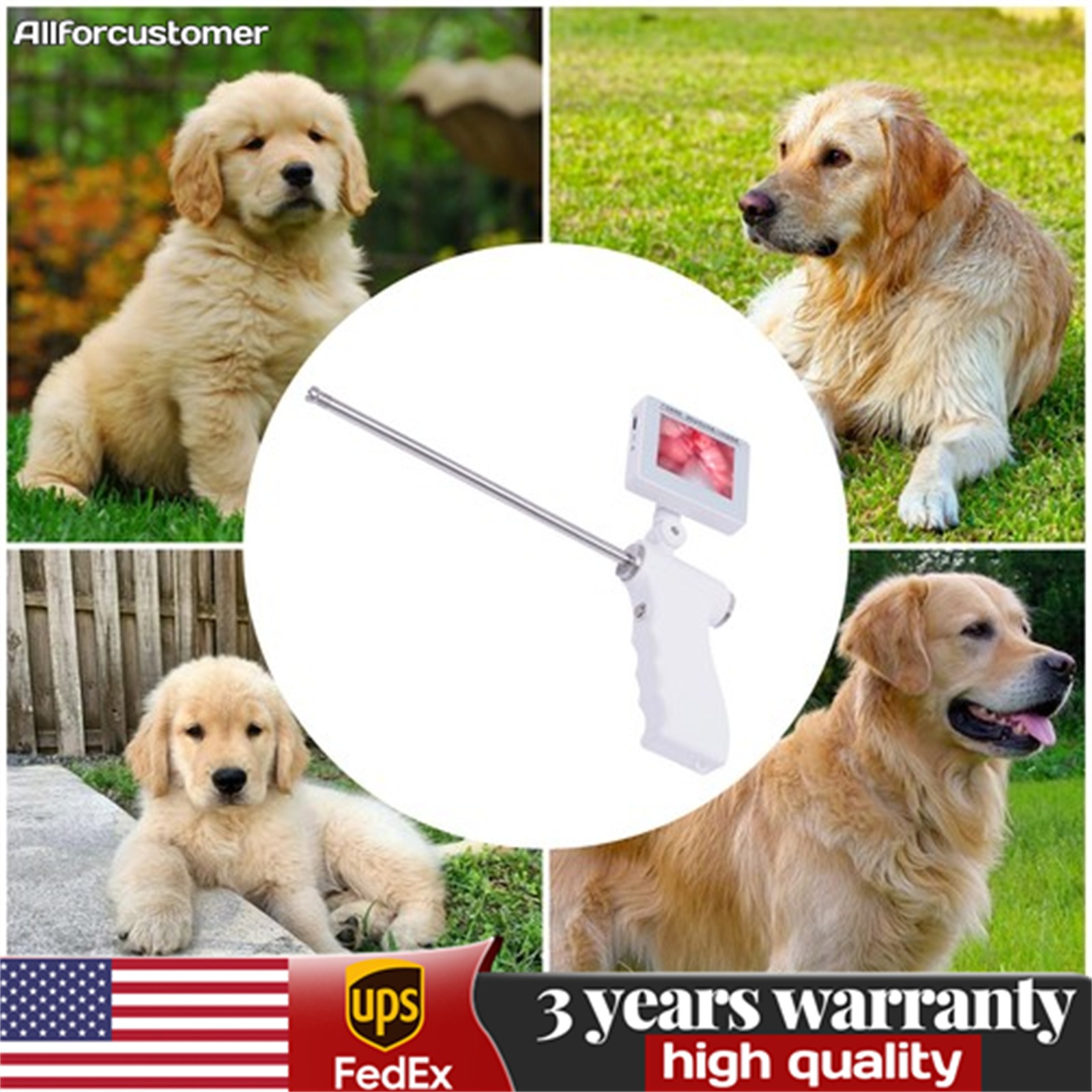 Visual Dog Artificial Insemination Gun Kit AI Breeding Machine Waterproof Camera