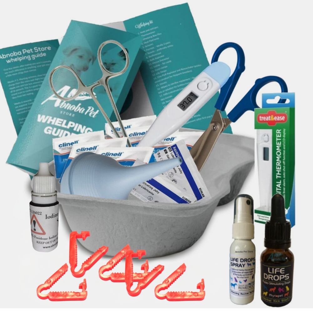 Whelping Kit Pup Kitten Aspirator Forceps Life Drops Scissors Clamps Welp