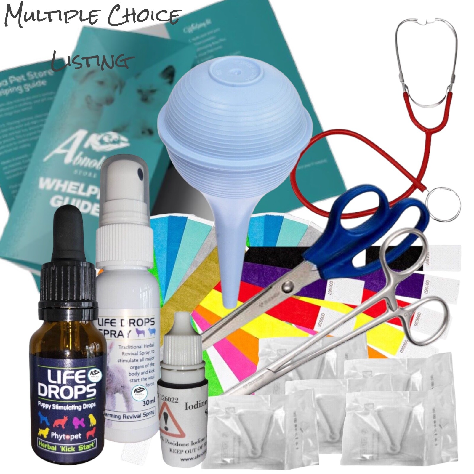 Whelping Kit Sterile Aspirator Forceps Cord Clamps Welping Pup Kitten Life Drops