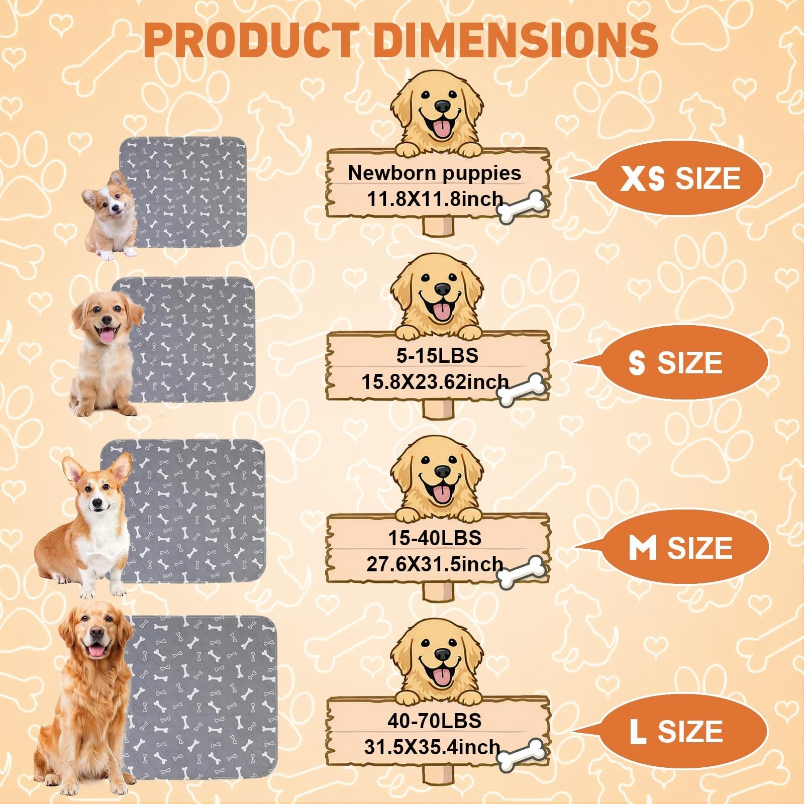 Puppy Pee Pads with Pheromones,Forever Pad,Washable Pee Pads for Dogs,Reusabl…
