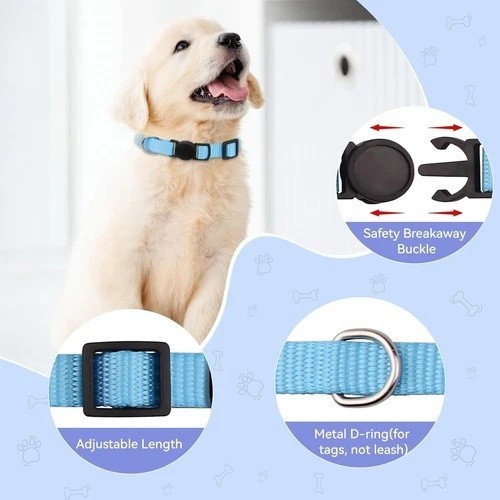 12 Pcs/Set Soft Nylon Puppy ID Collar Adjustable Whelping Breakaway Litter New