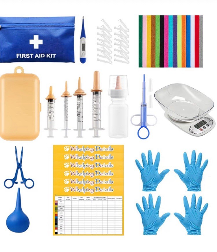 52Pcs Puppy Whelping Kit, Newborn Pets Whelping Supplies W/Scales & More