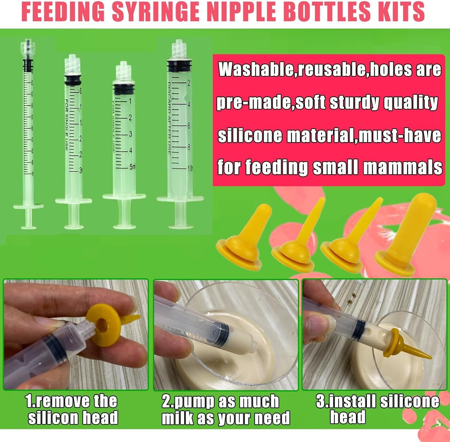 Puppy Kitten Whelping Kit Newborn Whelping Supplies Nursing Feeding Bottle Kit