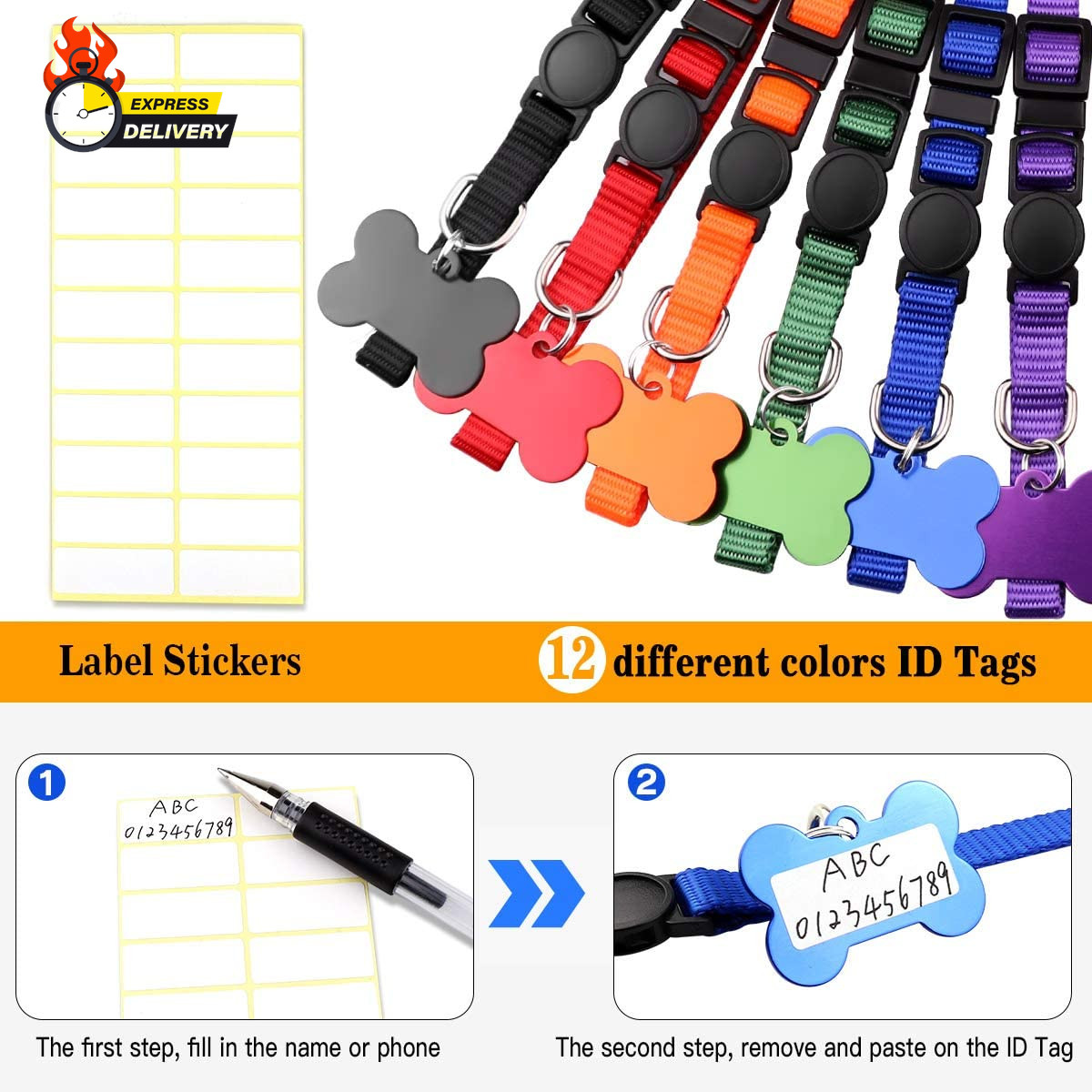 Upgraded Puppy Collars for Litter Puppy ID Collars Whelping Supplies Soft Nylon
