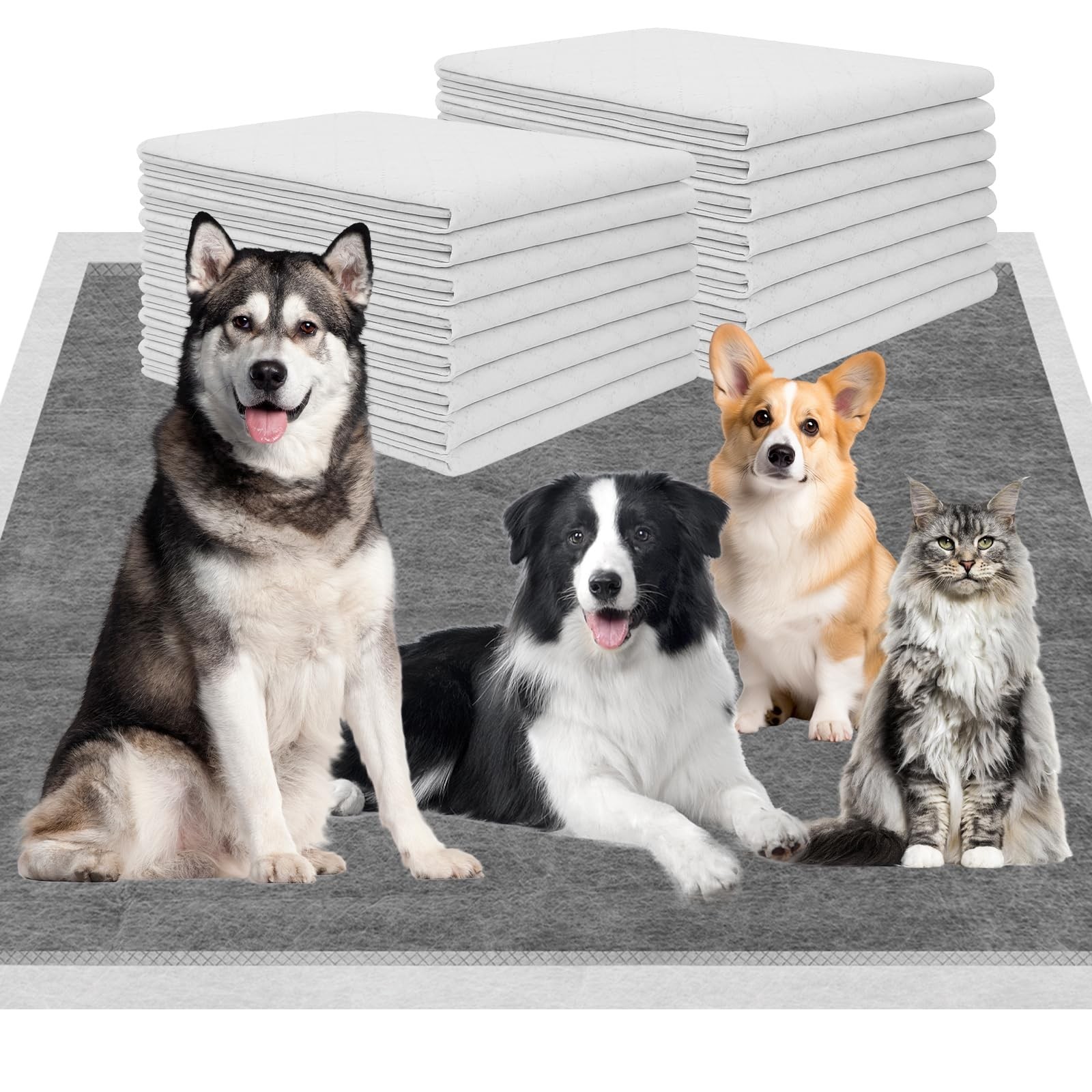 Charcoal Puppy Pads 36″×51″, Ultra-Large Carbon Pee Pads for Dogs, Odor-Con