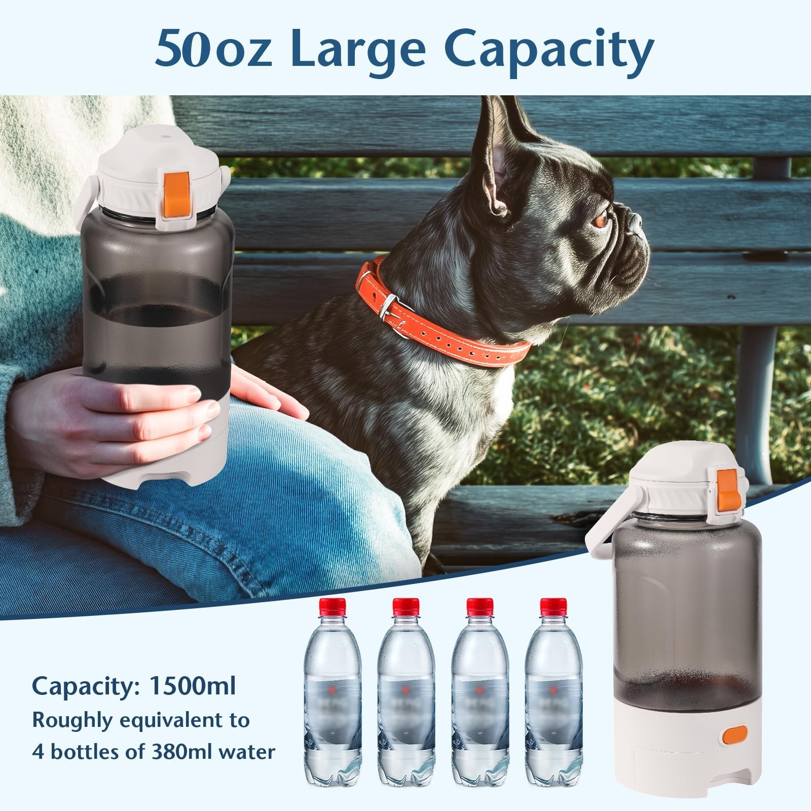 50oz Outdoor Dog Water Bottle – Leakproof Pet & Human Water Dispens… Fast Ship