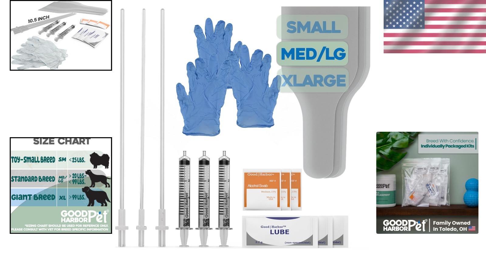 Veterinary-Grade AI Dog Breeding Kits – 3 Pack for Small to XLarge Breeds