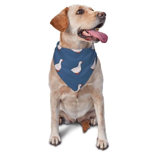 Silly Goose on the Loose Triangle Dog Bandana,Summer Bandana Funny Dark blue