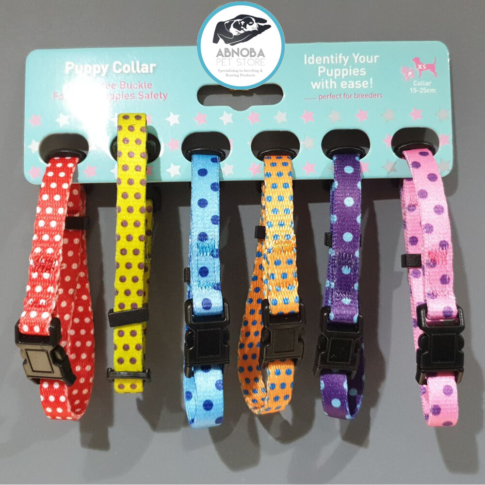 Hem & Boo Whelping Collars Identify Puppies With Ease Hearts Spots Stars 2 sizes