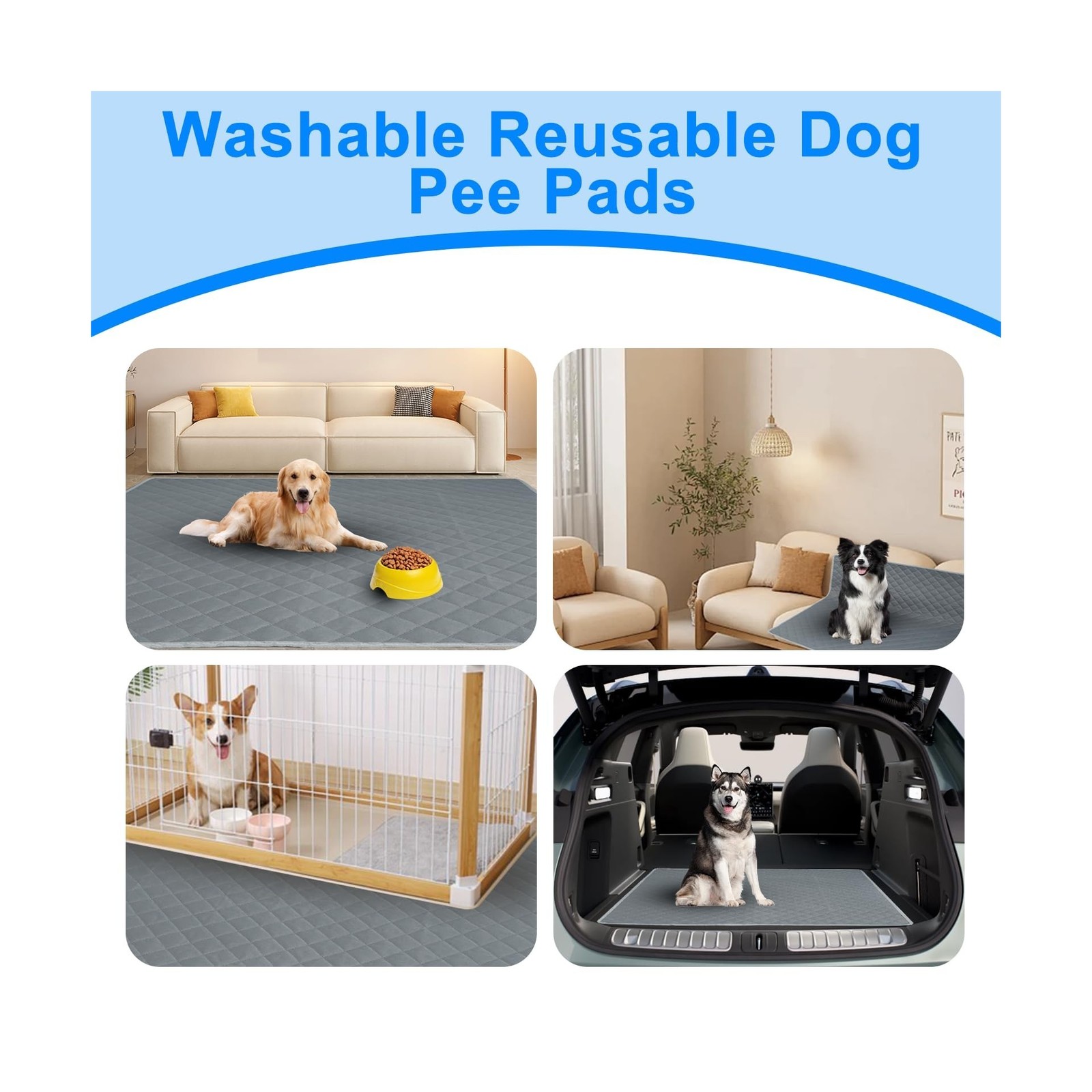 Washable Pee Pads for Dogs 48″x48″ Reusable Puppy Pad Pet Train… FAST USA SHIP