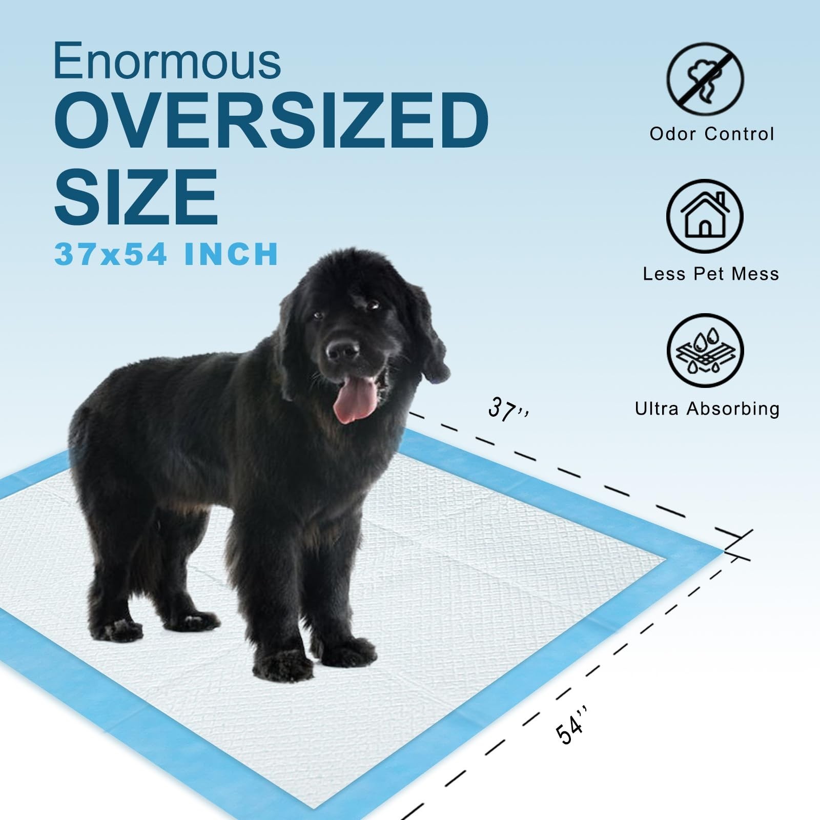 Boscute Enormous Size 54″x37″ Pee Pads for Large Dogs, Heavy Absorbent Quick …
