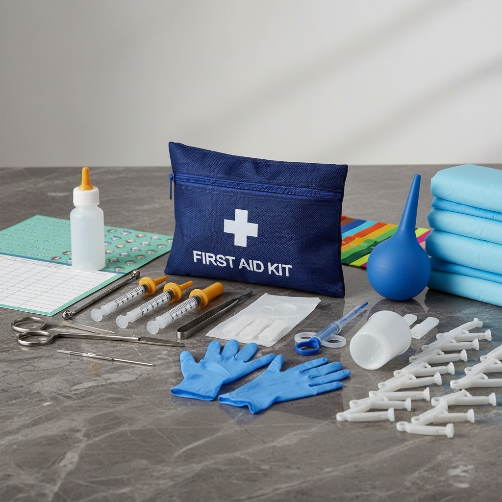 48-Piece Veterinary Approved Puppy Whelping Kit with Feeding and Care Essentials