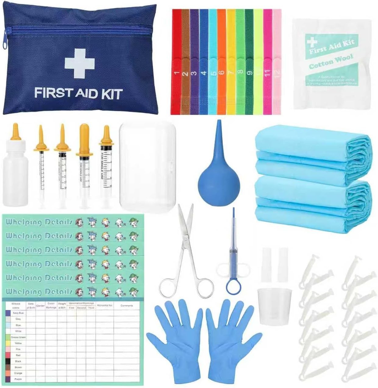 48-Piece Veterinary Approved Puppy Whelping Kit with Feeding and Care Essentials