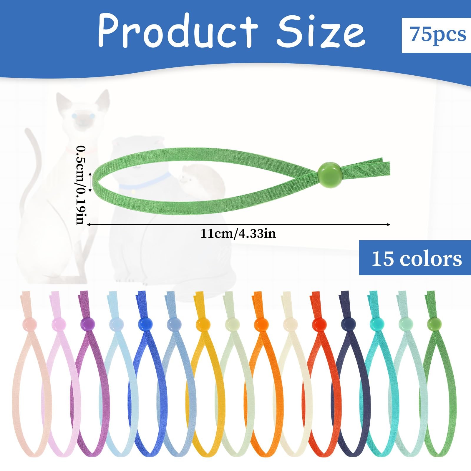 75pcs Stretchy Puppy Collars for Litter Colored Whelping Identification Bands…