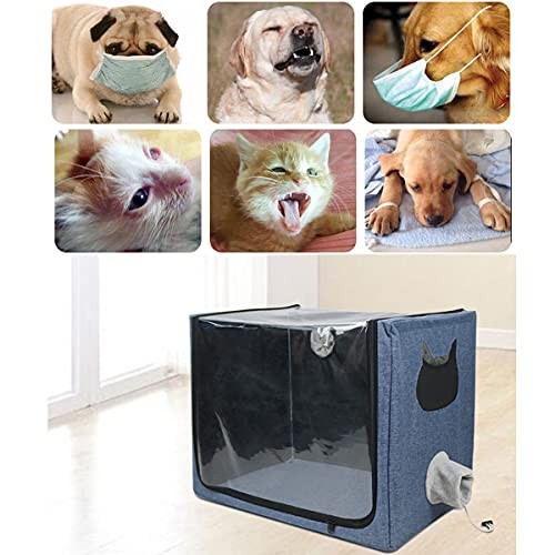 Pet Atomization Nest,Cat and Dog Atomization Box Oxygen Inhalation 24 in Grey