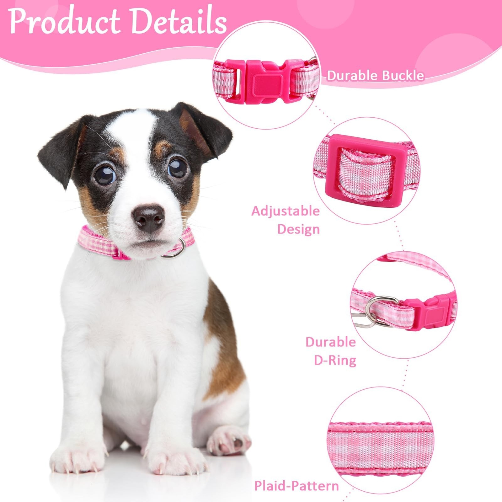 Auidy_6TXD 14pcs Puppy Collars for Litter Adjustable Whelping Puppy Collars S…