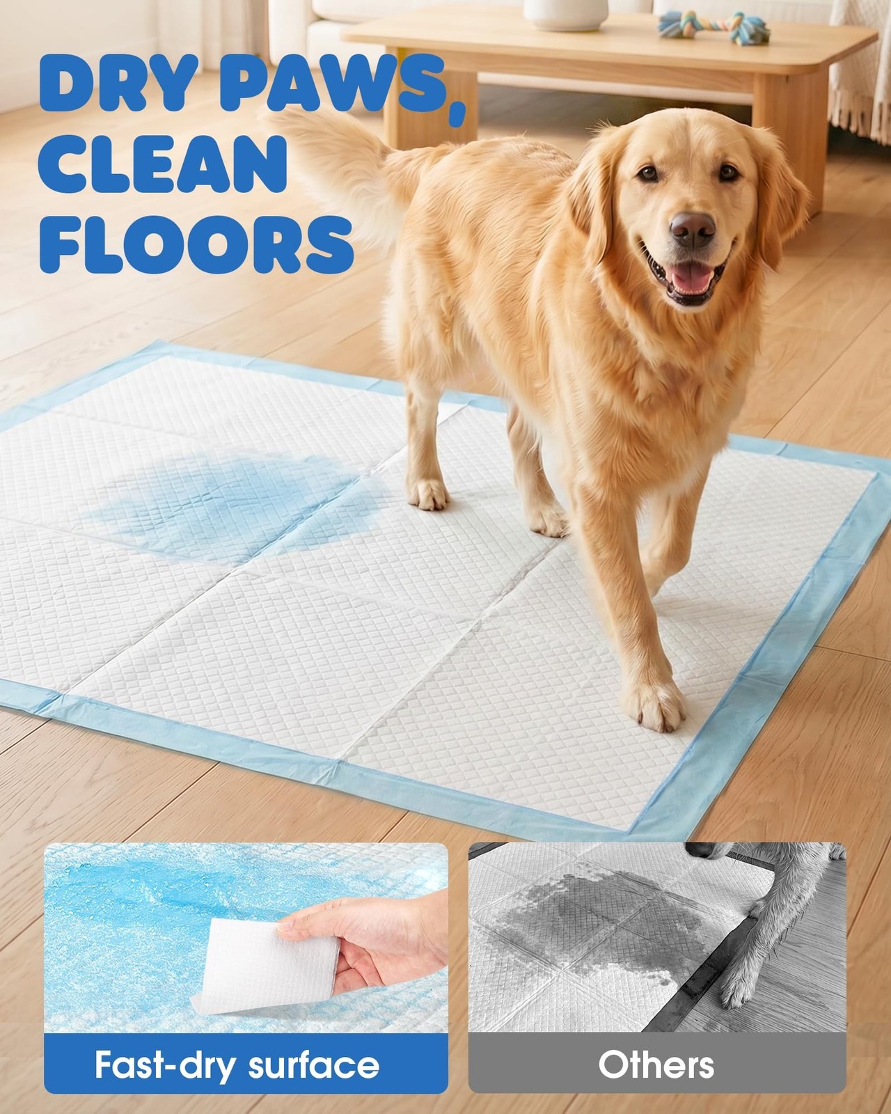 Powools Puppy Pads – XL 34” x 28” Dog Training Pads with Fast Absorb Core &…