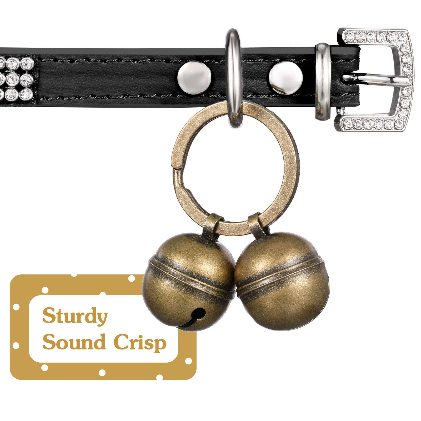 Ripeng Dog Bells for Pet Tracking, 4 Pcs Extra 2 cm x 2.6 cm, Bronze,Brass