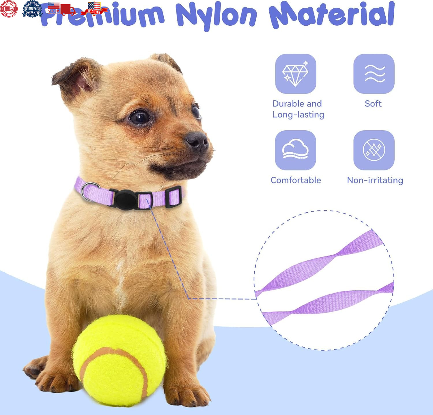 12 Pcs/Set Soft Nylon Puppy ID Collar Adjustable Whelping Breakaway Litter New