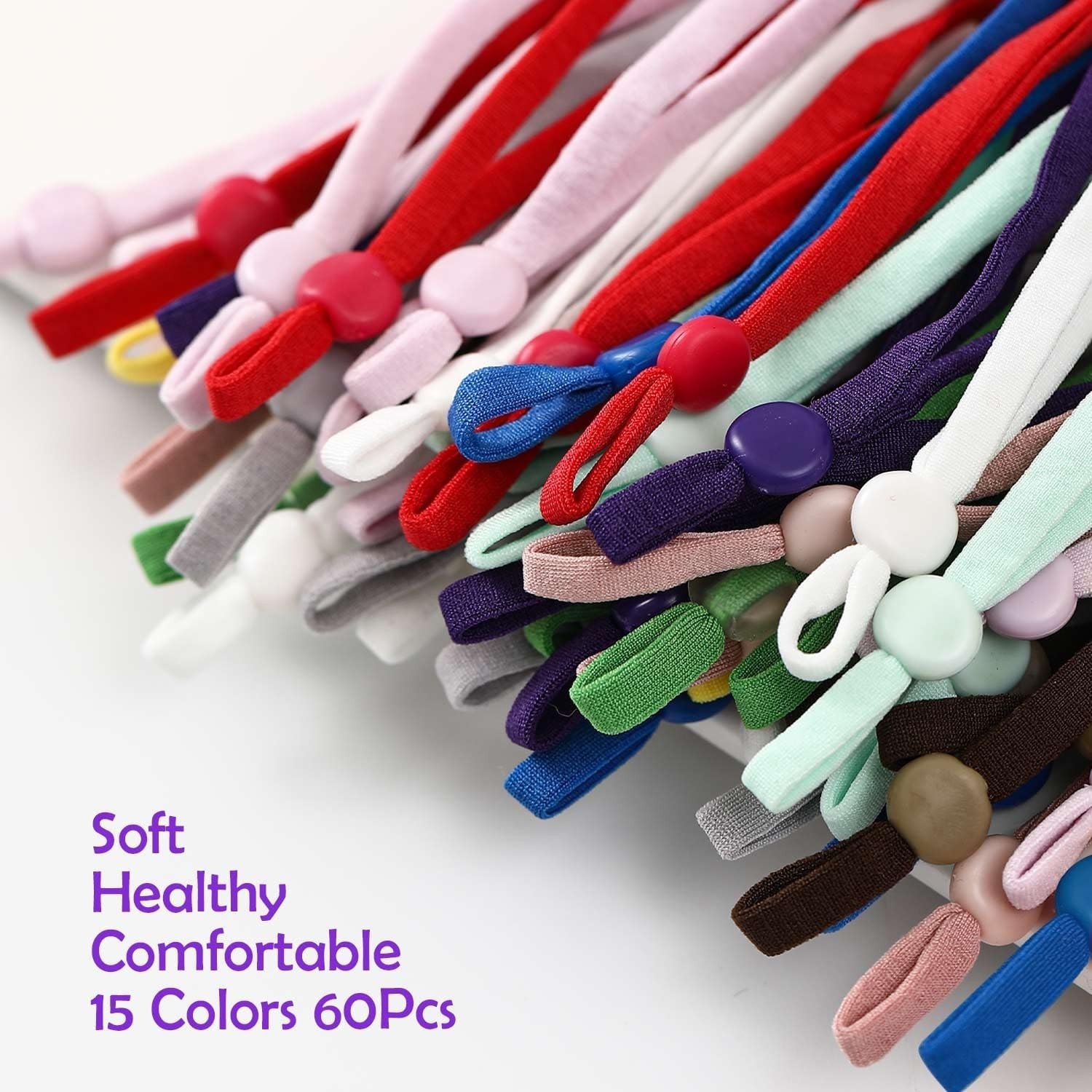 Stretchy Whelping Collars for Kittens and Small Puppies, 15 Colors 60Pcs Asso…