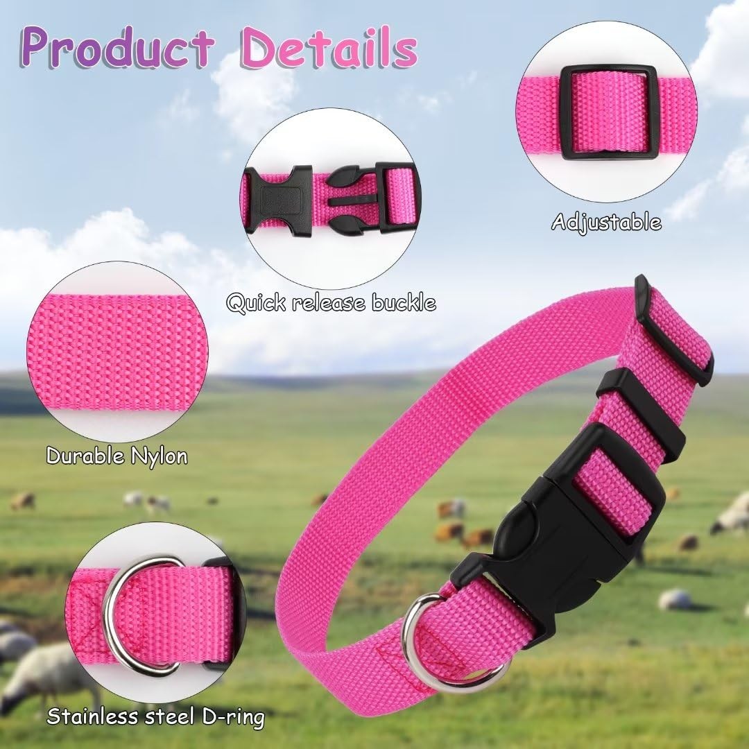5 Pack Goat Collars with Bells Horse Sheep Grazing Cow Bells Adjustable Nylon