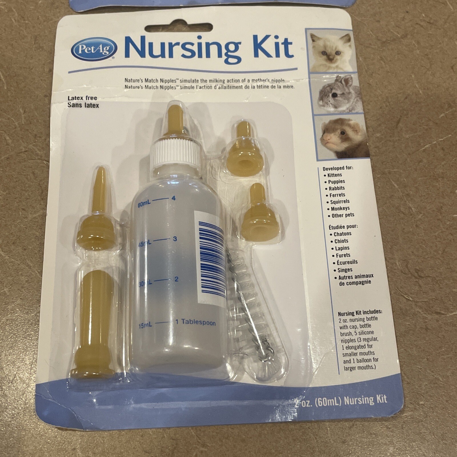 2x PetAg Kitten Puppy + Nursing 2oz Bottle Replacement Nipples Cat Small Animals