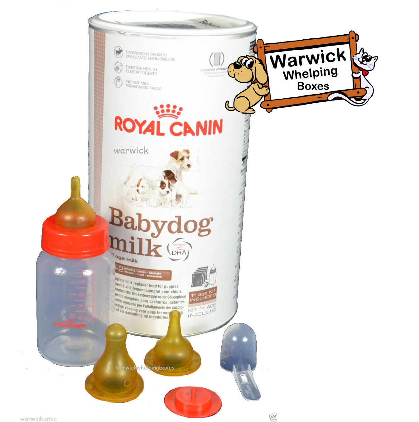ROYAL CANIN 400g BABY DOG PUPPY MILK KIT WHELPING WITH BOTTLE & TEATS Tracked 48