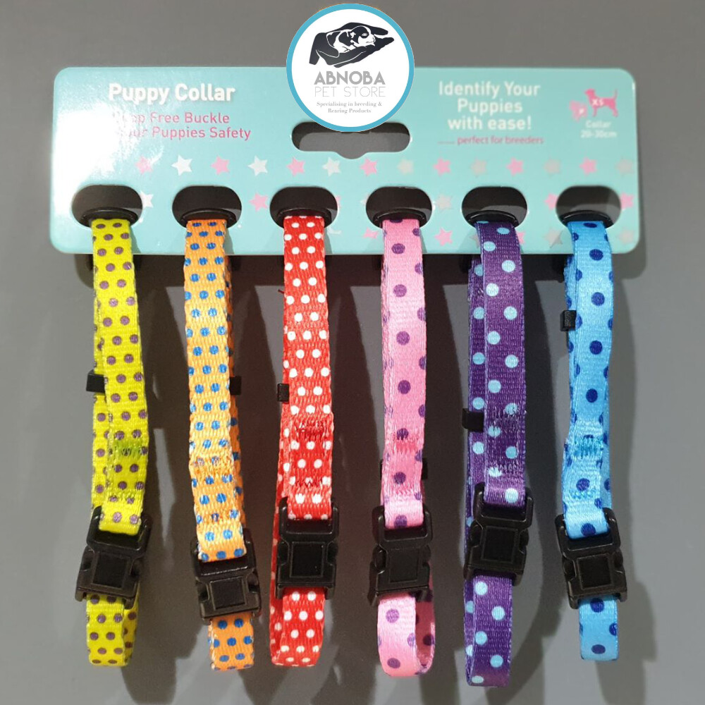 Hem & Boo HEARTS & STARS Nylon Whelping Collars Identify Puppies With Ease 12pk