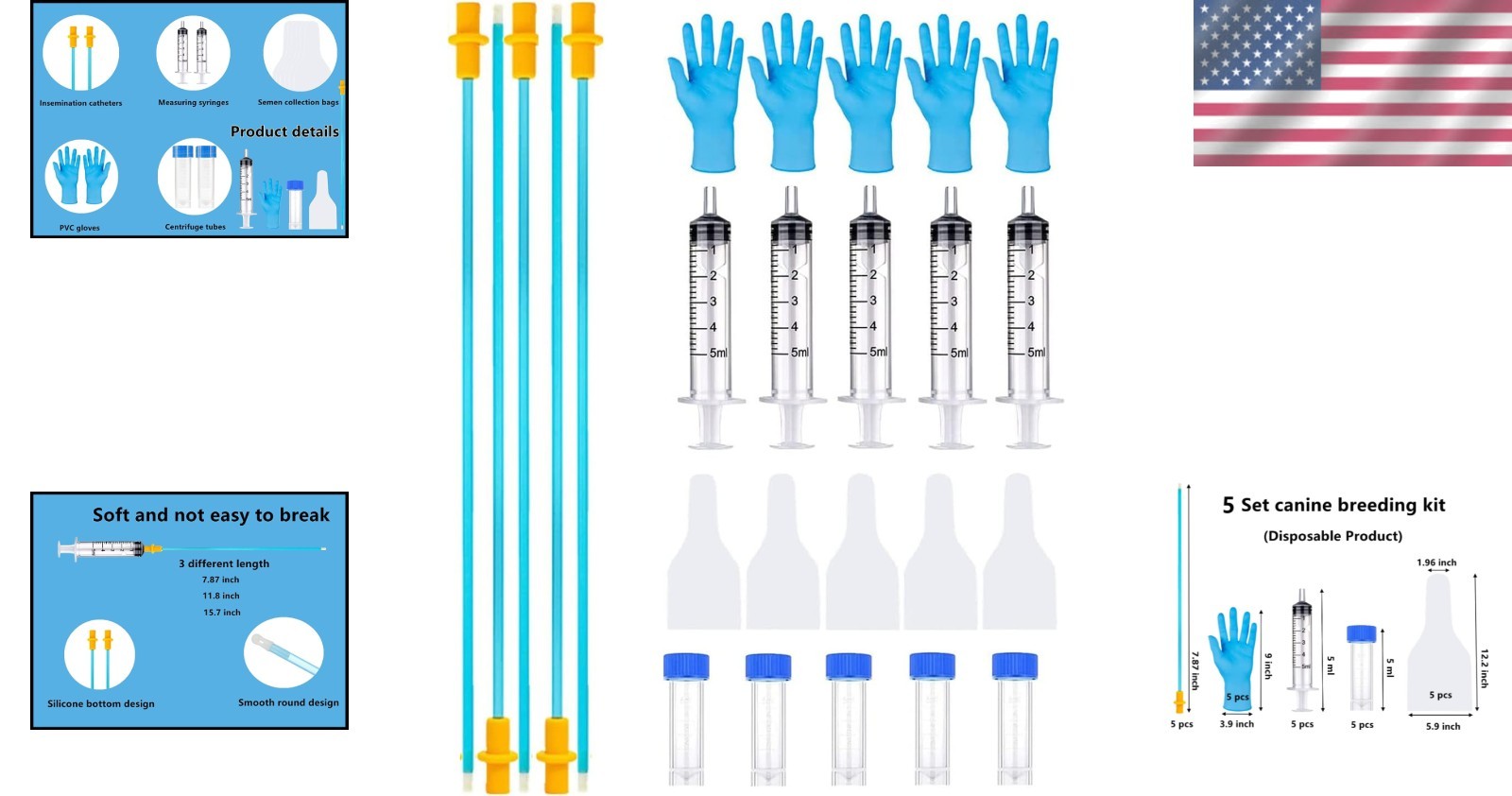 Quality 5 Set Disposable Dog Artificial Insemination Kit – Safe and Effective