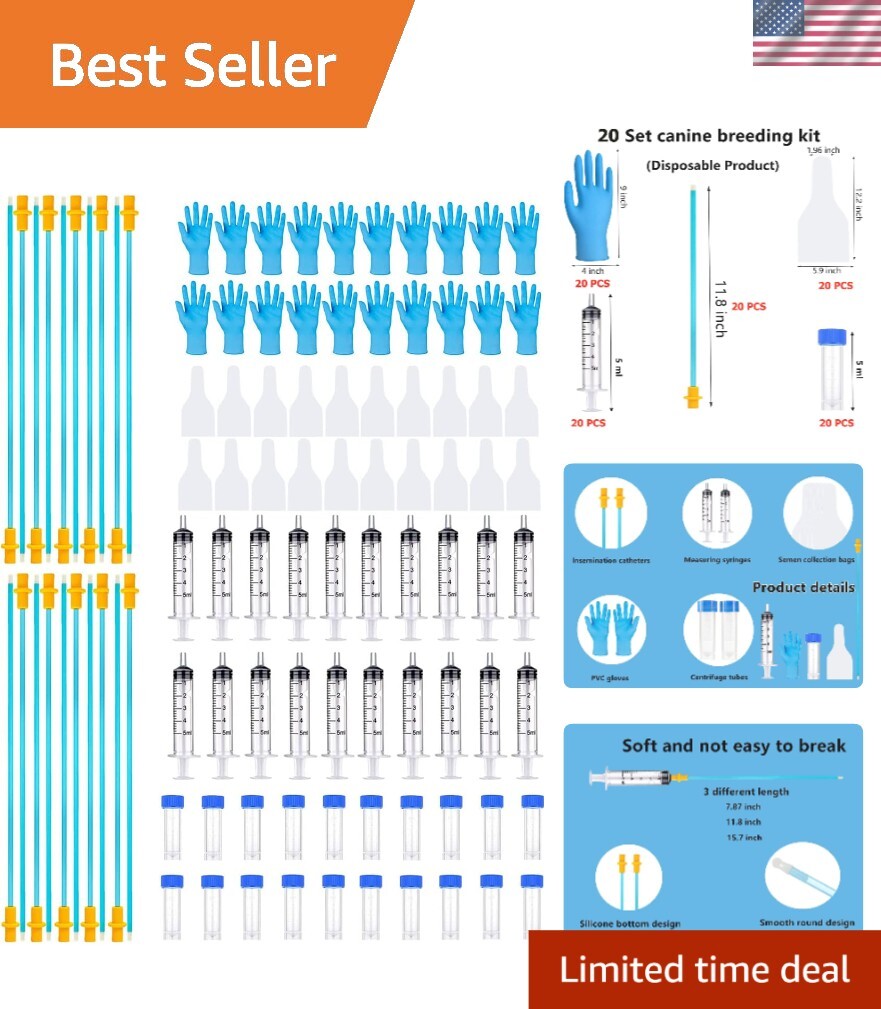 20 Set Dog Breeding Kit – AI Artificial Insemination Supplies for Canines