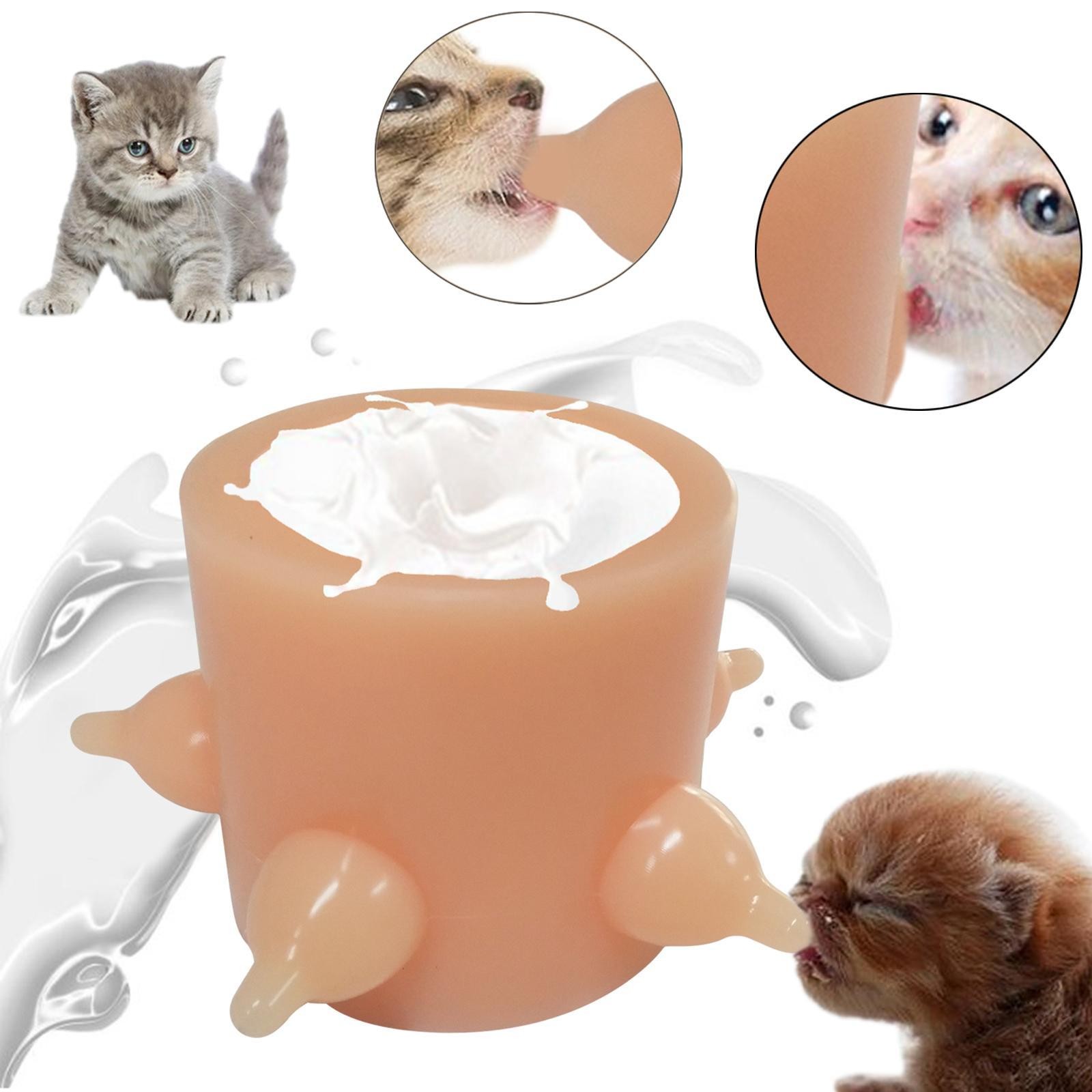 Kitten Bubble Milk Bowl Silicone with 5-Nipples Pet Nursing Bottle Puppy Milk