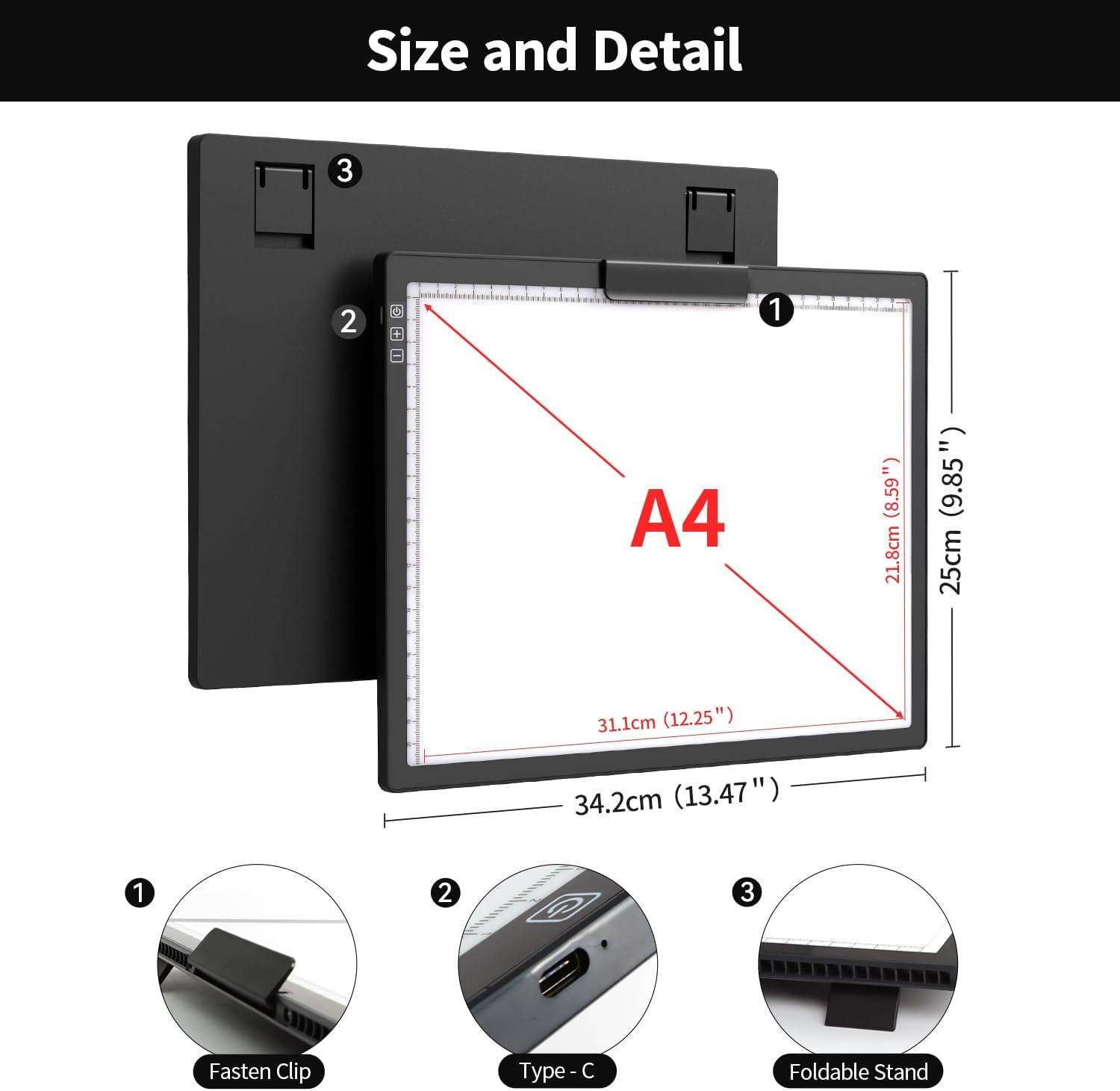Rechargeable A4 Light Box with Padded Case,led Light pad with Built-in Stand & C