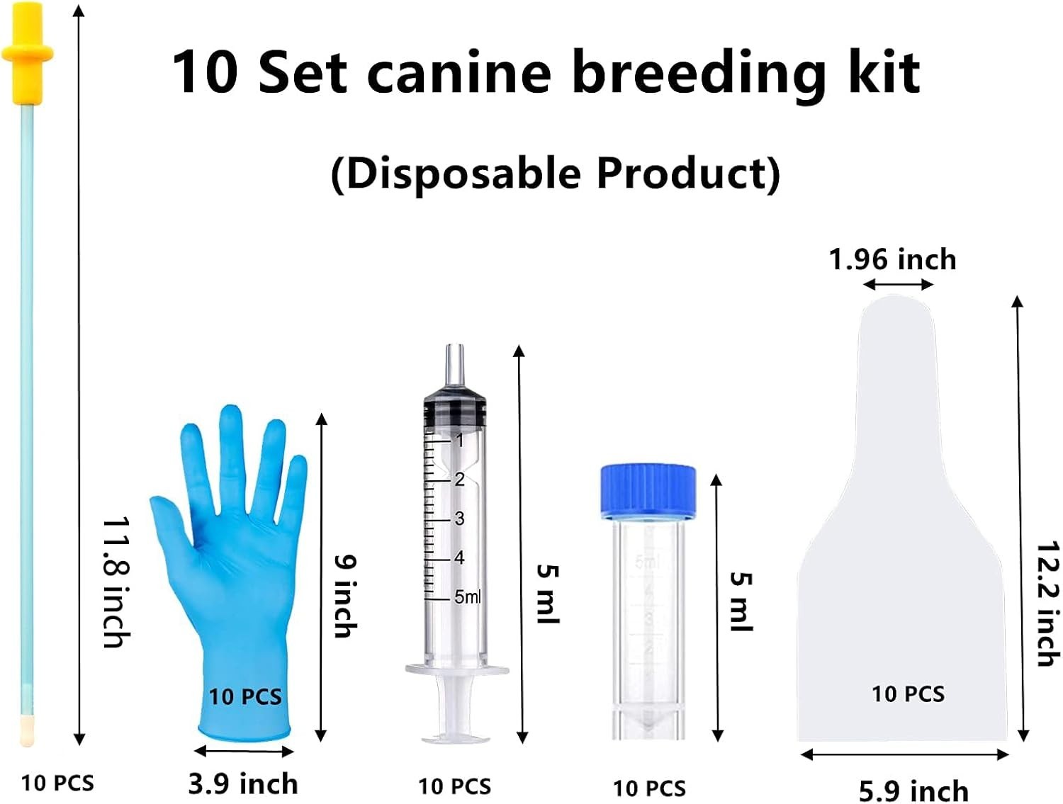 10 Set AI Artificial Insemination Dog Breeding Kit, Canine Breeding Kit, Dog Ins