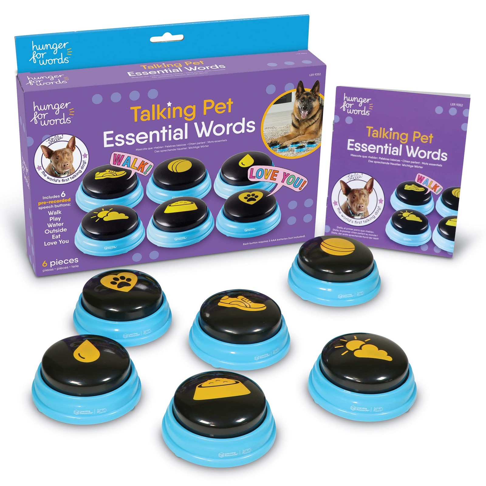 Hunger For Words Talking Pet Essential – 6 6 Count (Pack of 1), Multi