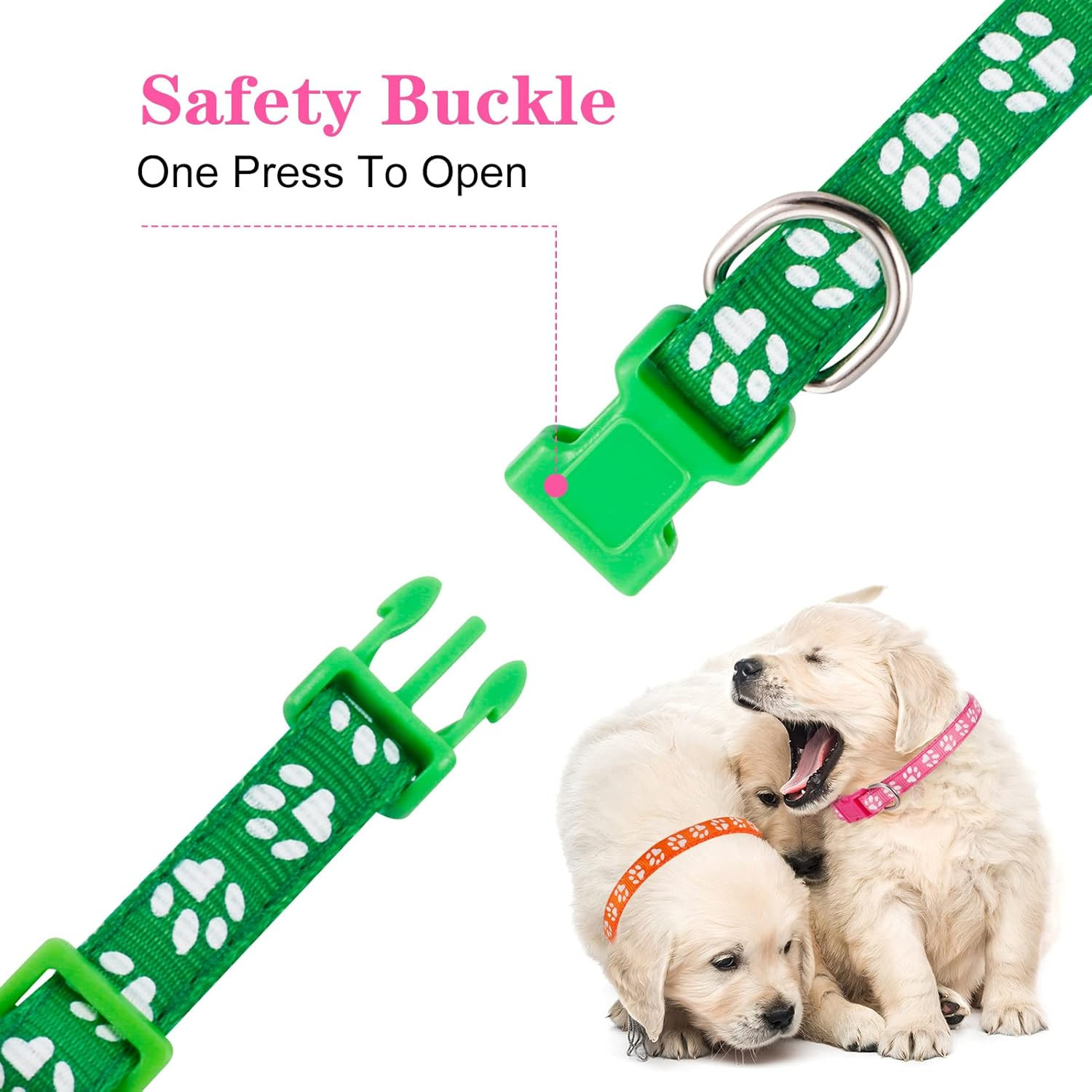 18 Pcs Puppy Collars for Litter Adjustable Puppy Whelping Collars Soft Nylon Pup