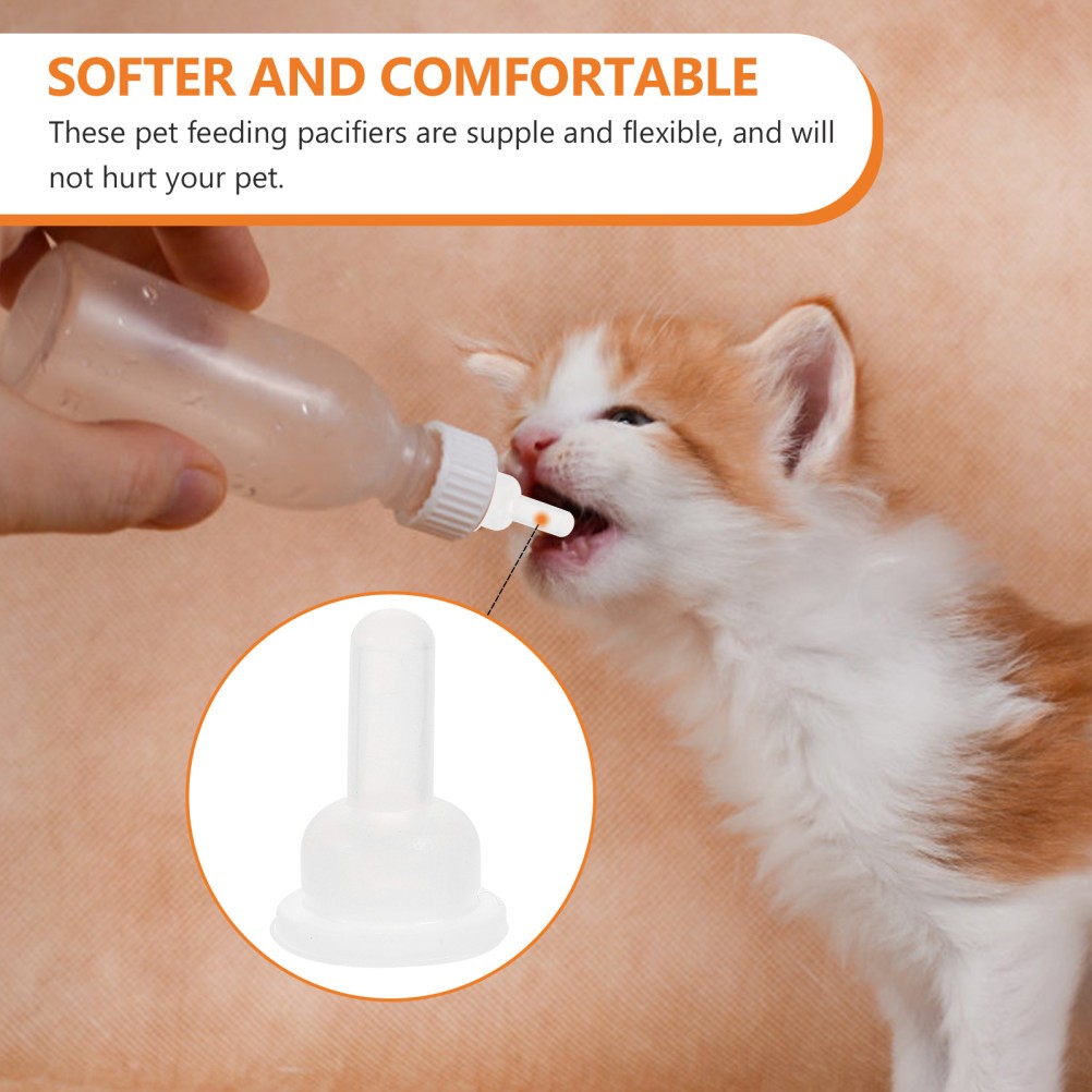 40Pcs Durable Silicone Nurser Pacifiers White for Small Pet Feeding