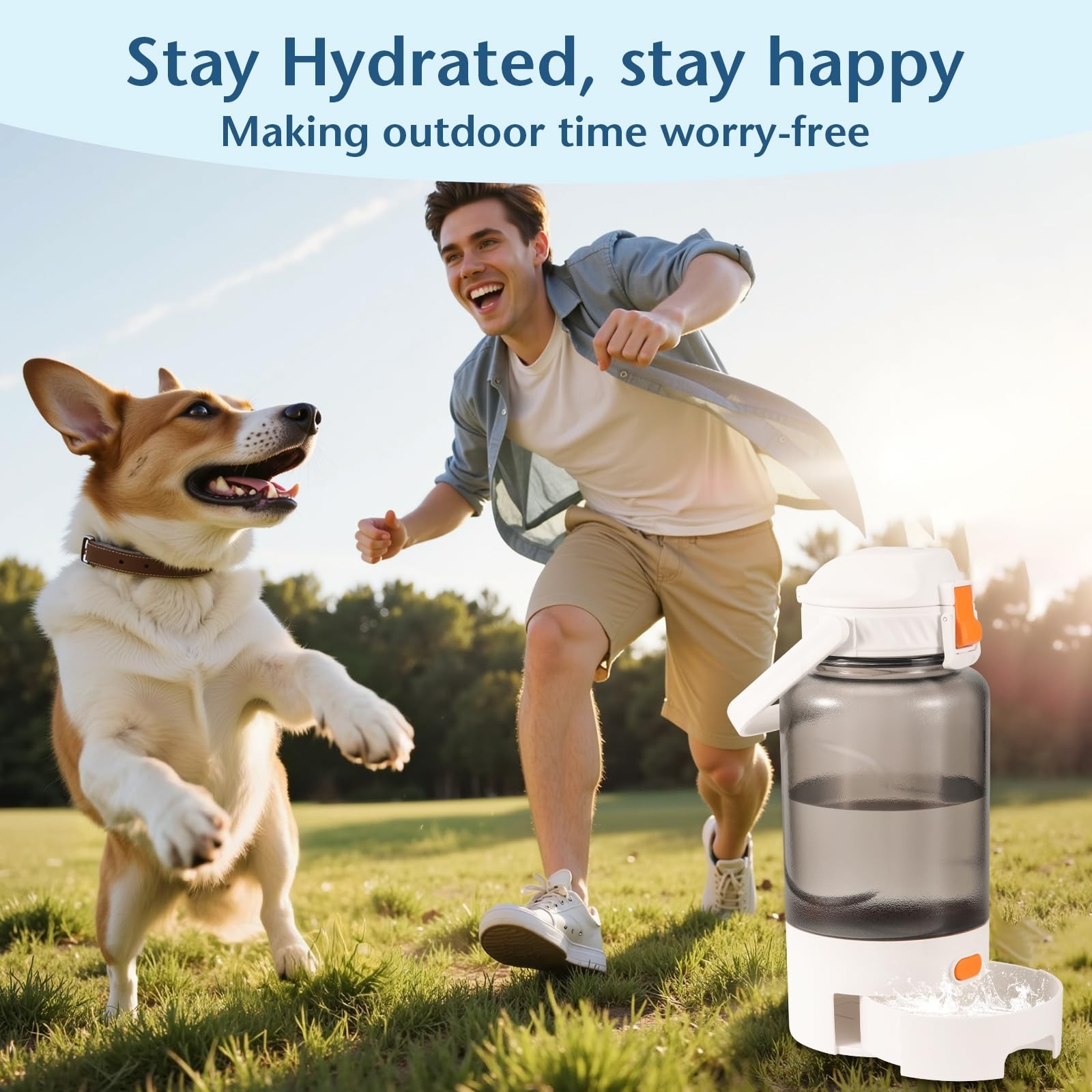 50oz Outdoor Dog Water Bottle – Leakproof Pet & Human Water Dispens… Fast Ship