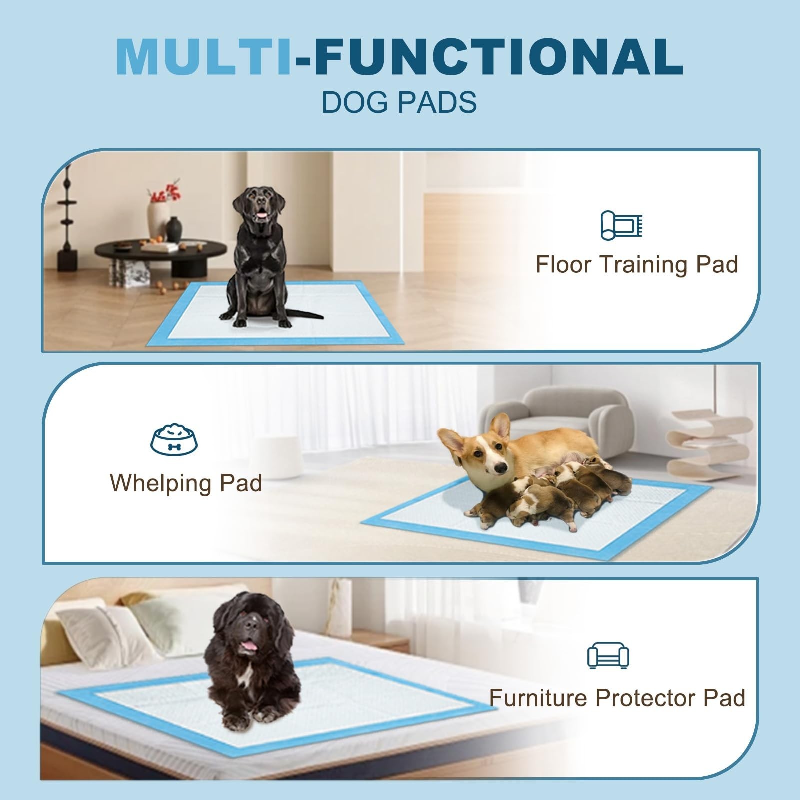 Boscute Enormous Size 54″x37″ Pee Pads for Large Dogs, Heavy Absorbent Quick …