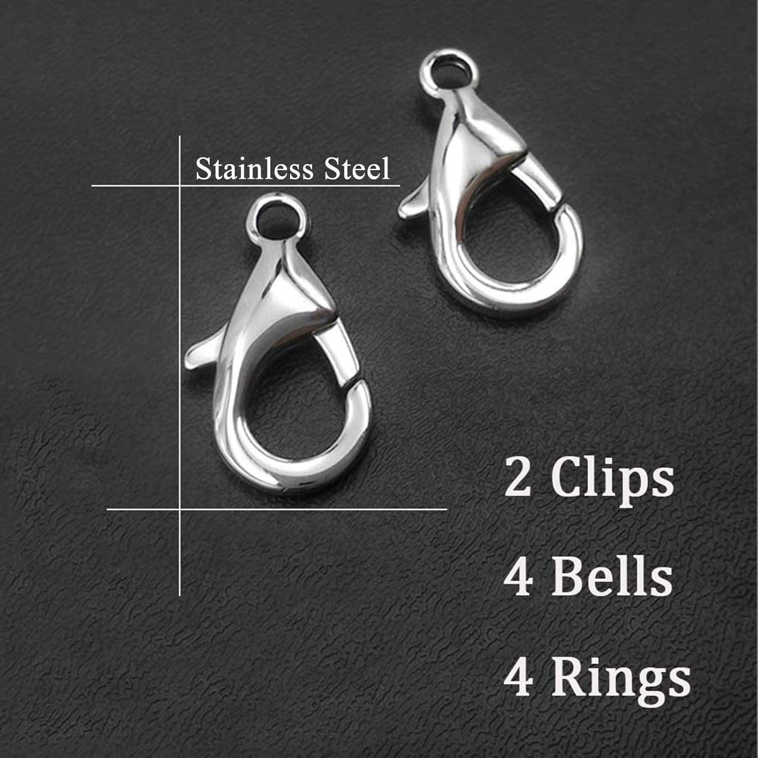 4 Sets Cat Bell for Dog Collar Charm Training Pet Pendant X-S, Silver