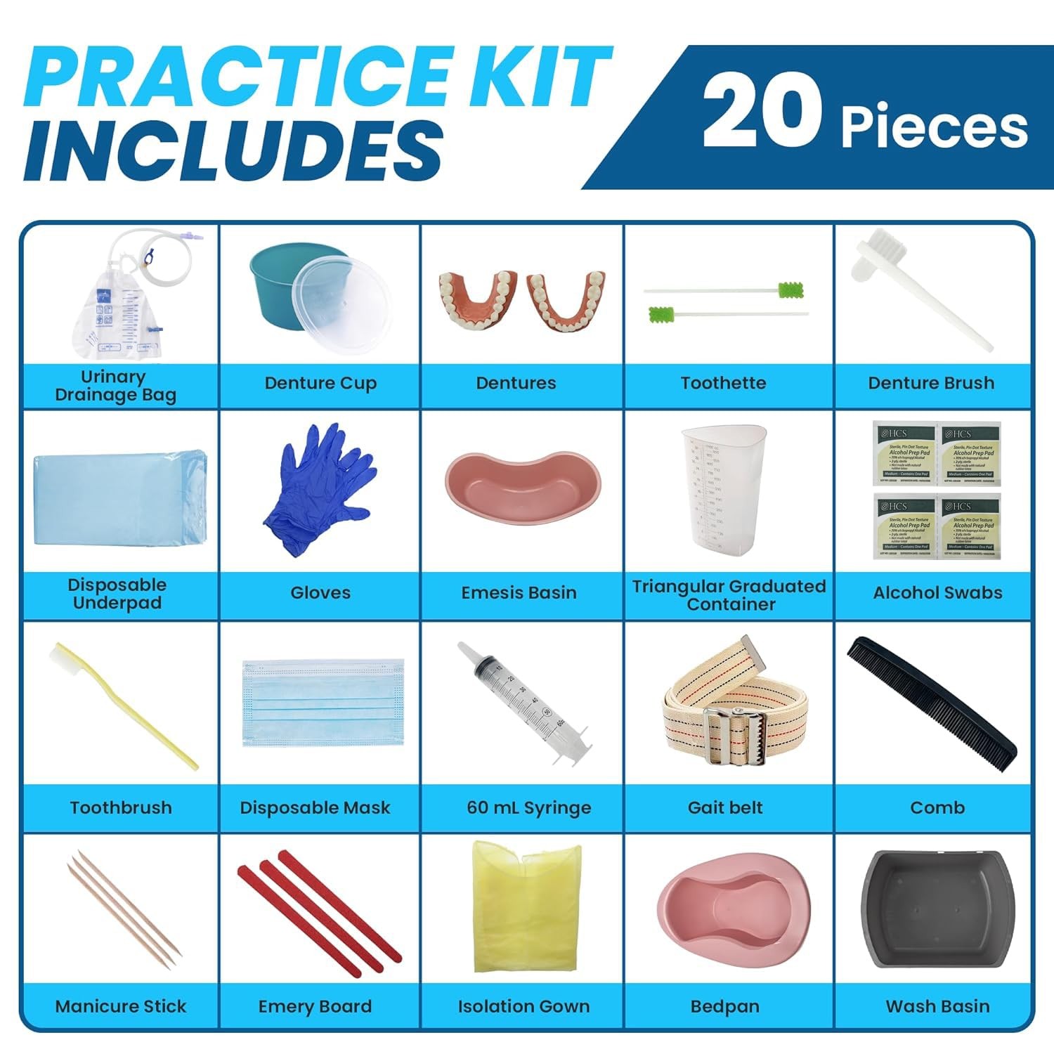 All Healthcare Careers CNA Practice Kit, 20 Pieces Complete Kit for Your Cer…
