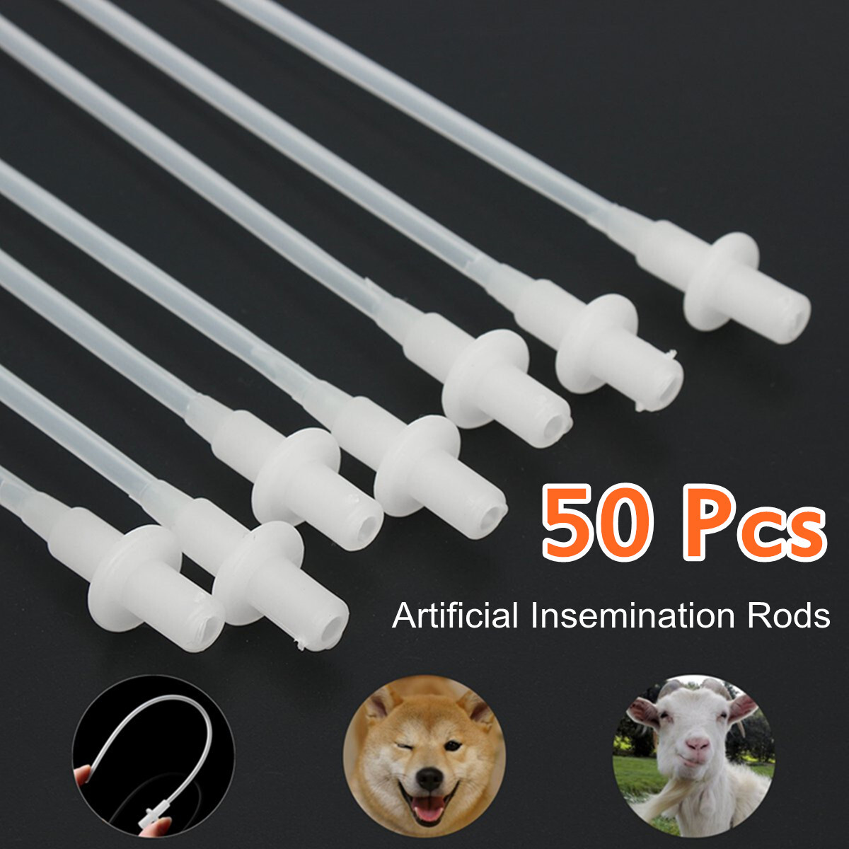 50-100pcs Disposable Artificial Insemination Rods Tube For Dog Goat Sheep Breed