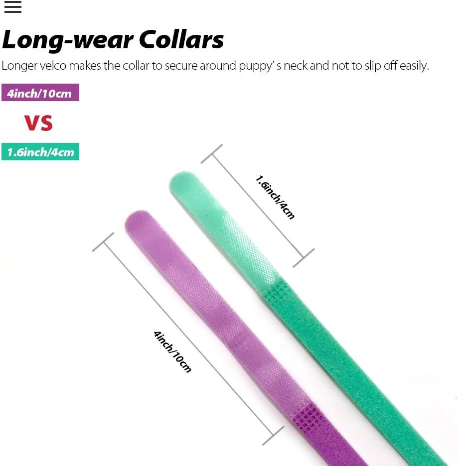 15 Colors Puppy ID Collars Whelping Dog Band Newborn Soft Fabric Identification
