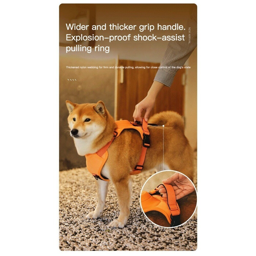 Dog Vest Traction Rope with Chest Back Integration – Elastic and Expansion-proof