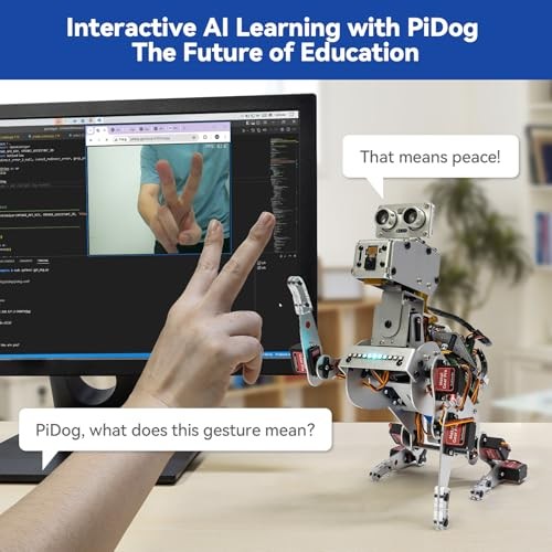 PiDog AI Robot Dog Kit for Raspberry Pi 5/4/3B+/Zero 2W, Openclaw LLMs Pidog