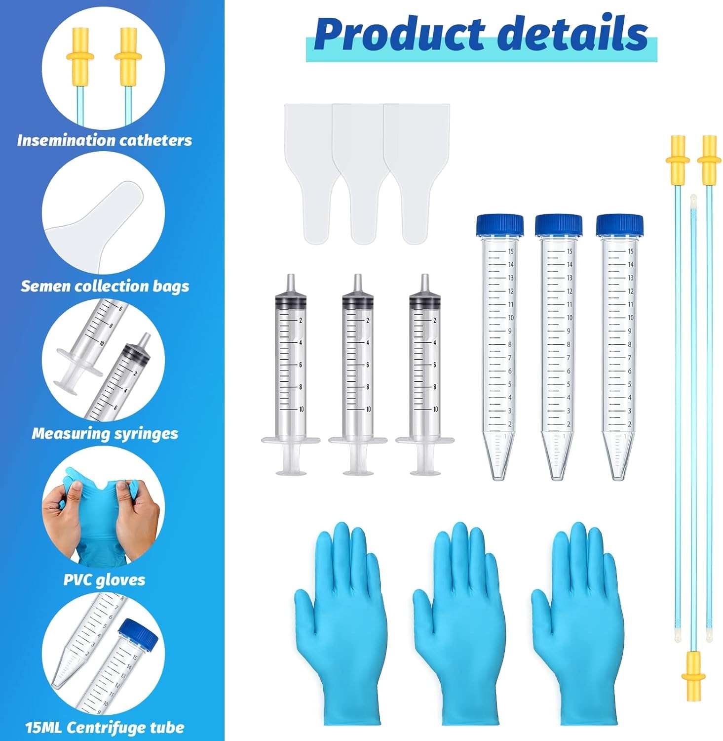 3 Set AI Artificial Insemination Dog Breeding Kit, Canine Tube Semen Collection